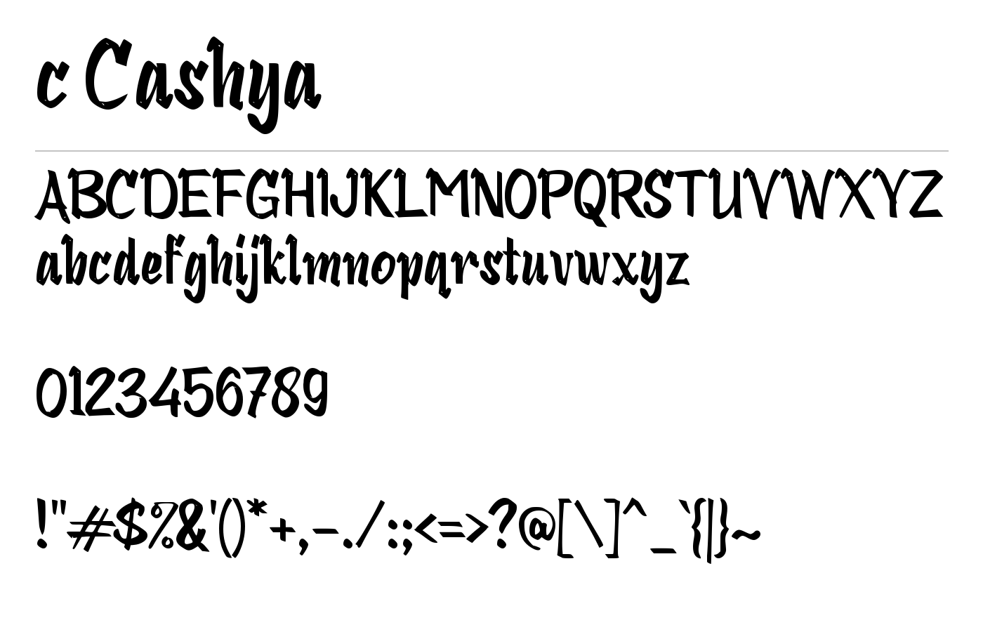 c Cashya Font preview