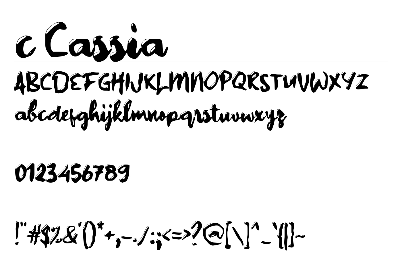 c Cassia Font preview