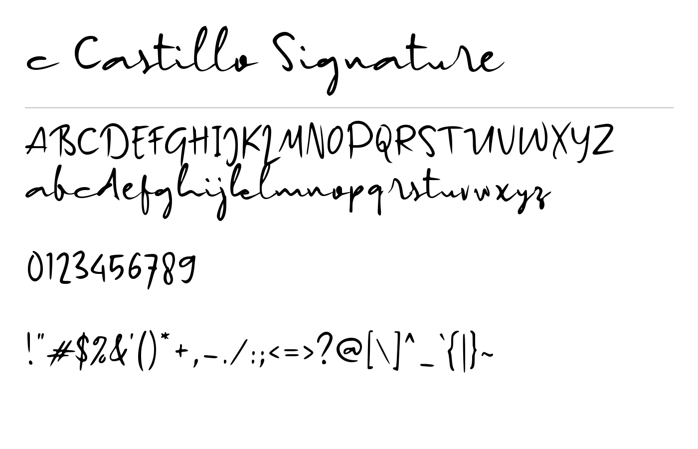 c Castillo Signature Font preview