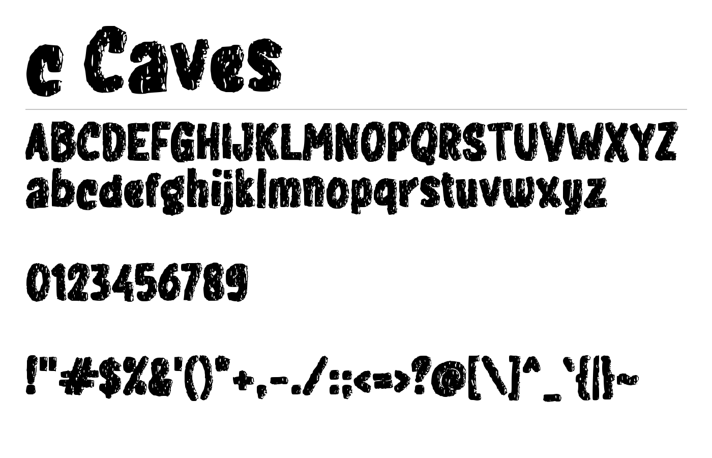 c Caves Font preview