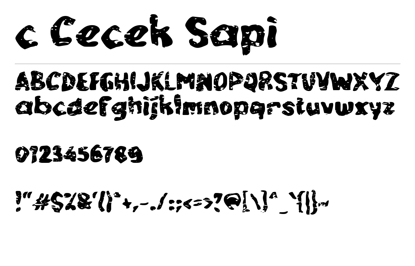 c Cecek Sapi Font preview