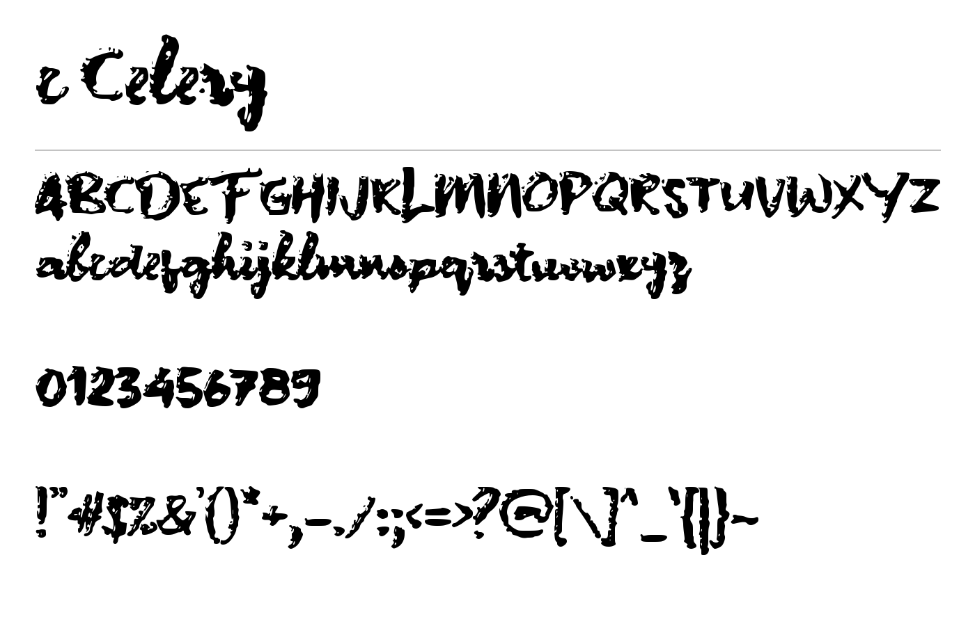 c Celery Font preview