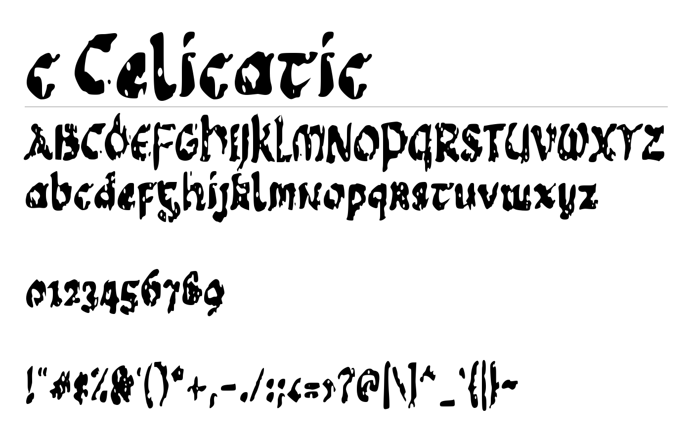 c Celicatic Font preview