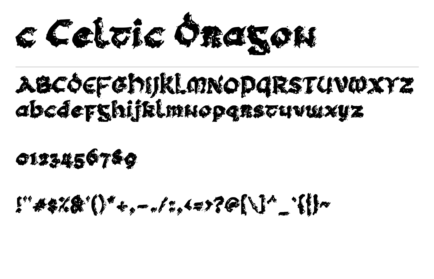 c Celtic Dragon Font preview