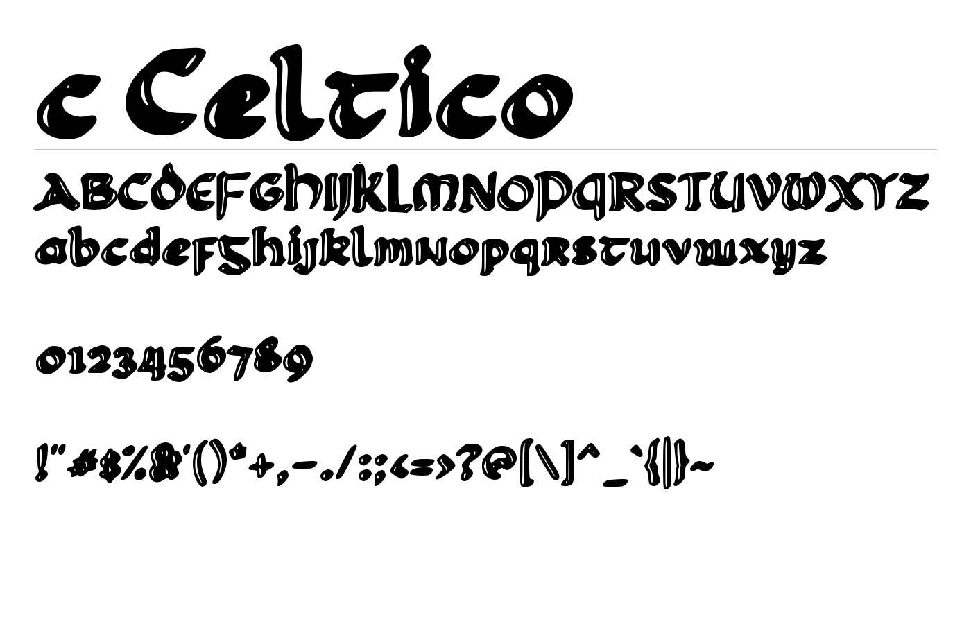 c Celtico Font preview