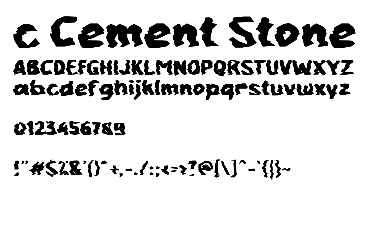 c Cement Stone Font preview