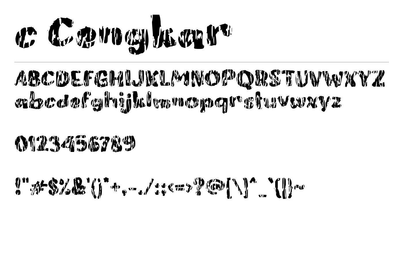 c Cengkar Font preview