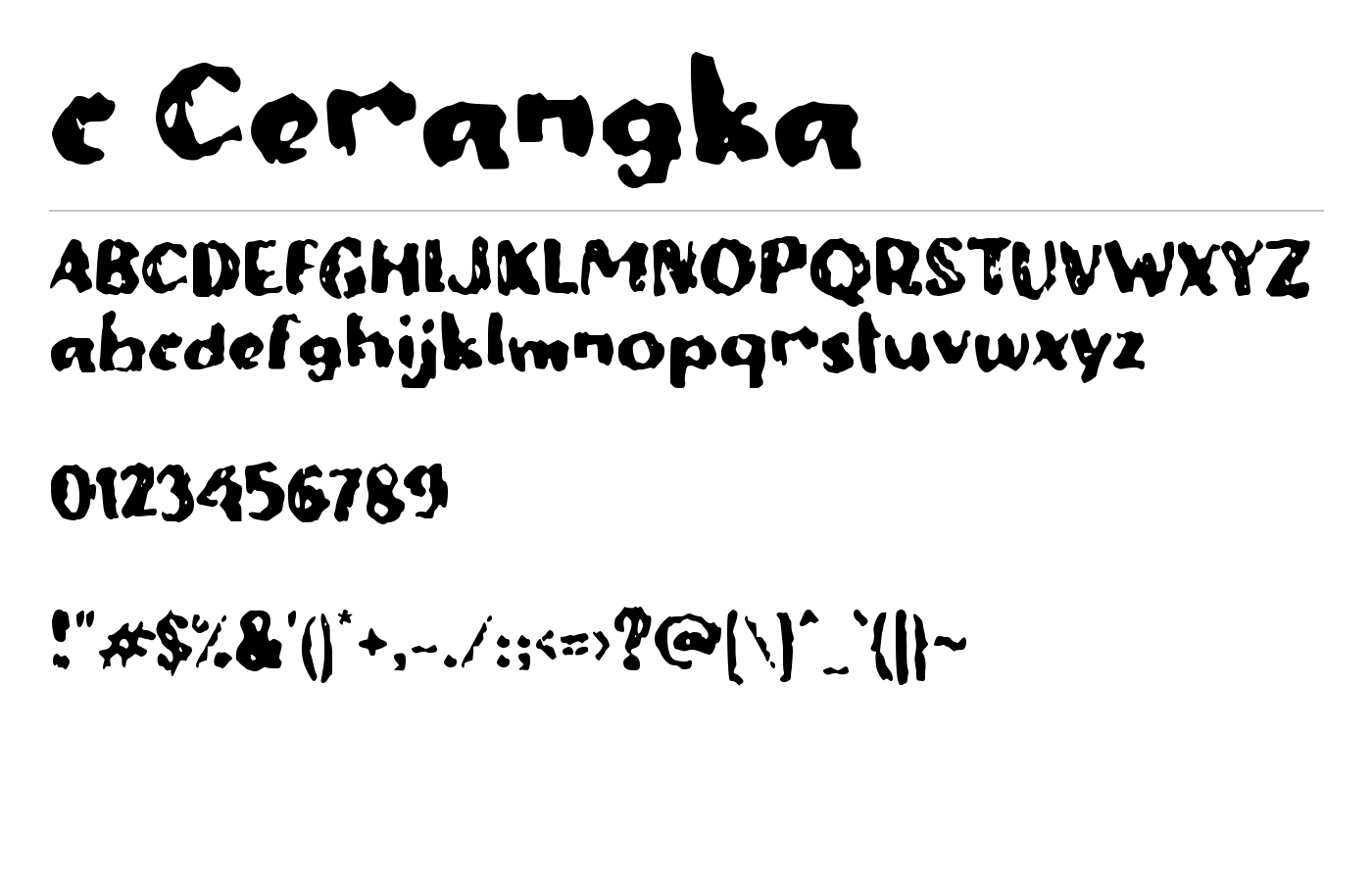 c Cerangka Font preview