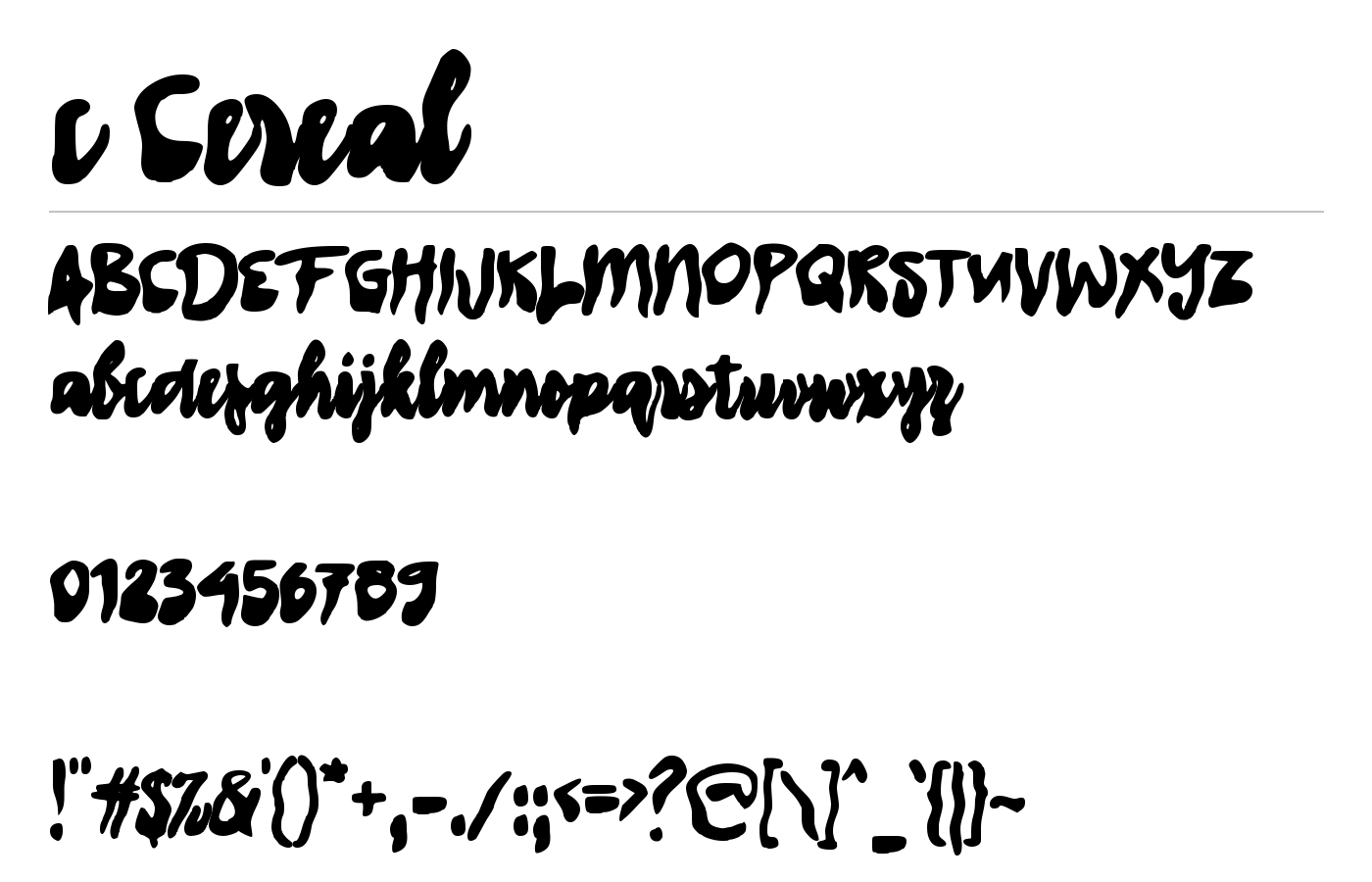 c Cereal Font preview