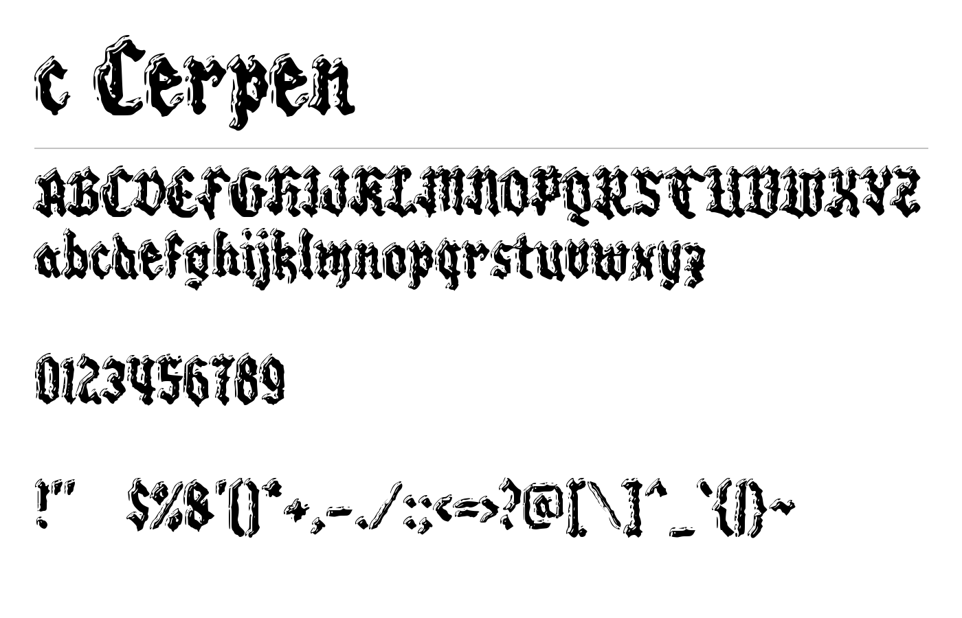 c Cerpen Font preview