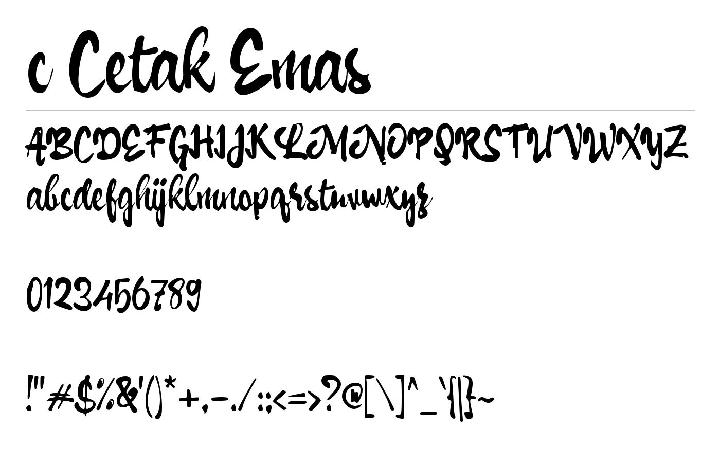c Cetak Emas Font preview