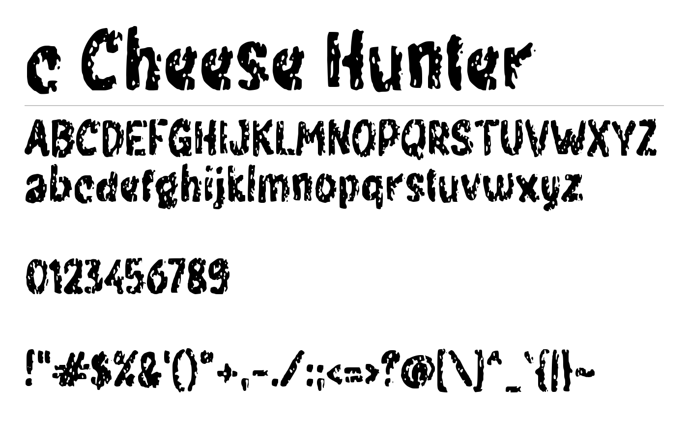 c Cheese Hunter Font preview