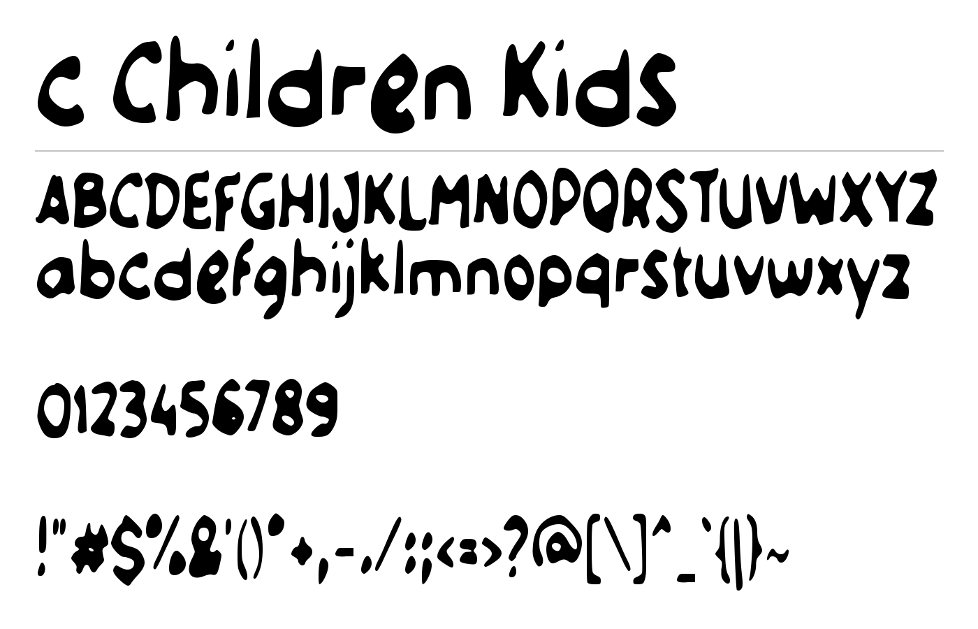 c Children Kids Font preview