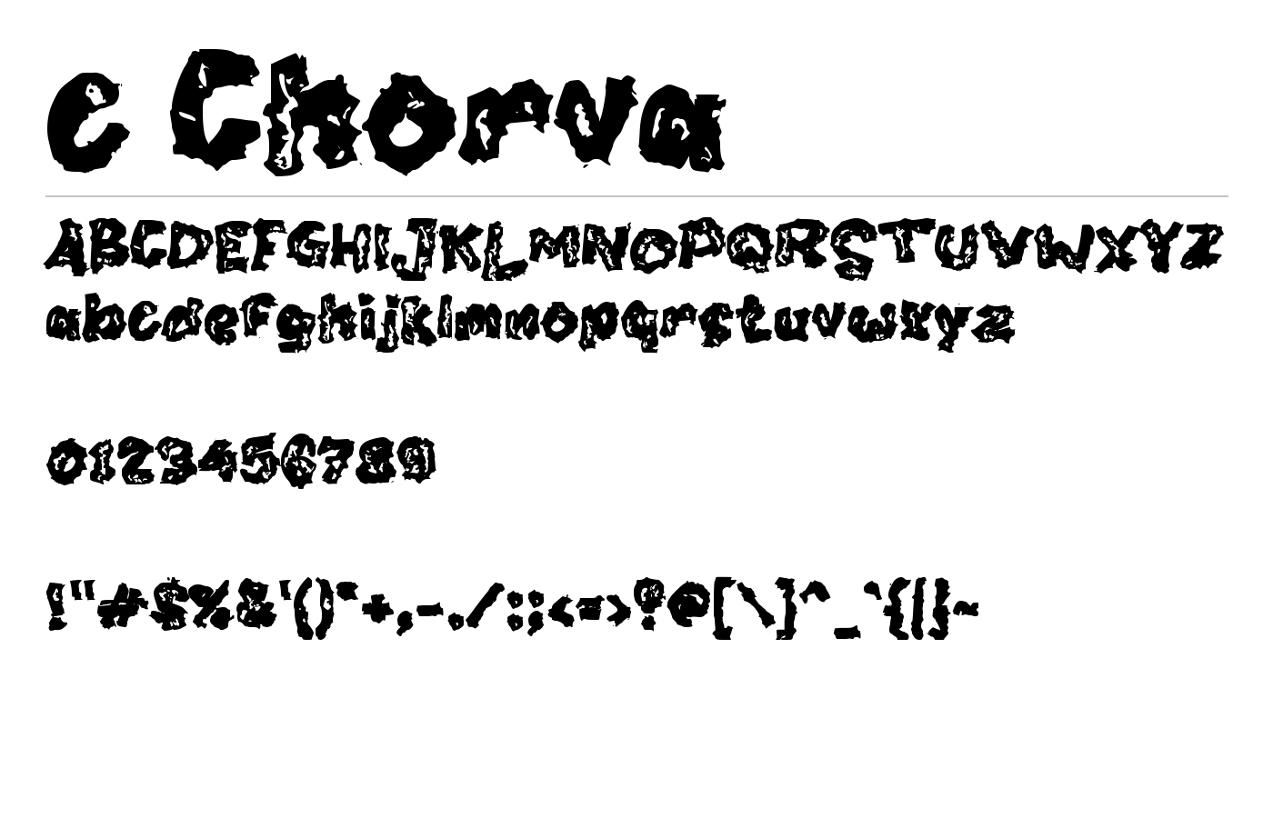 c Chorva Font preview