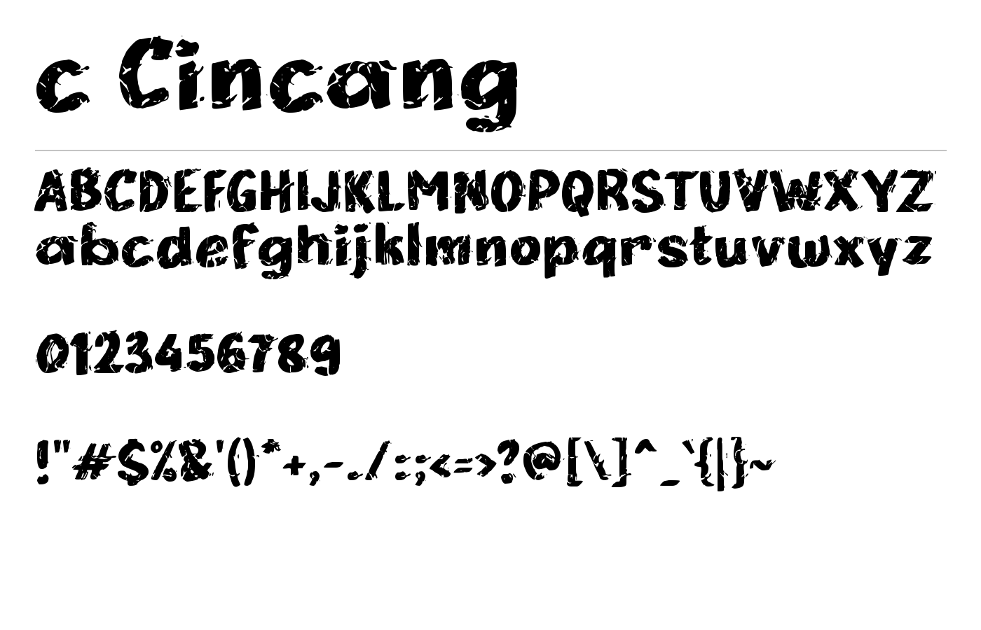 c Cincang Font preview