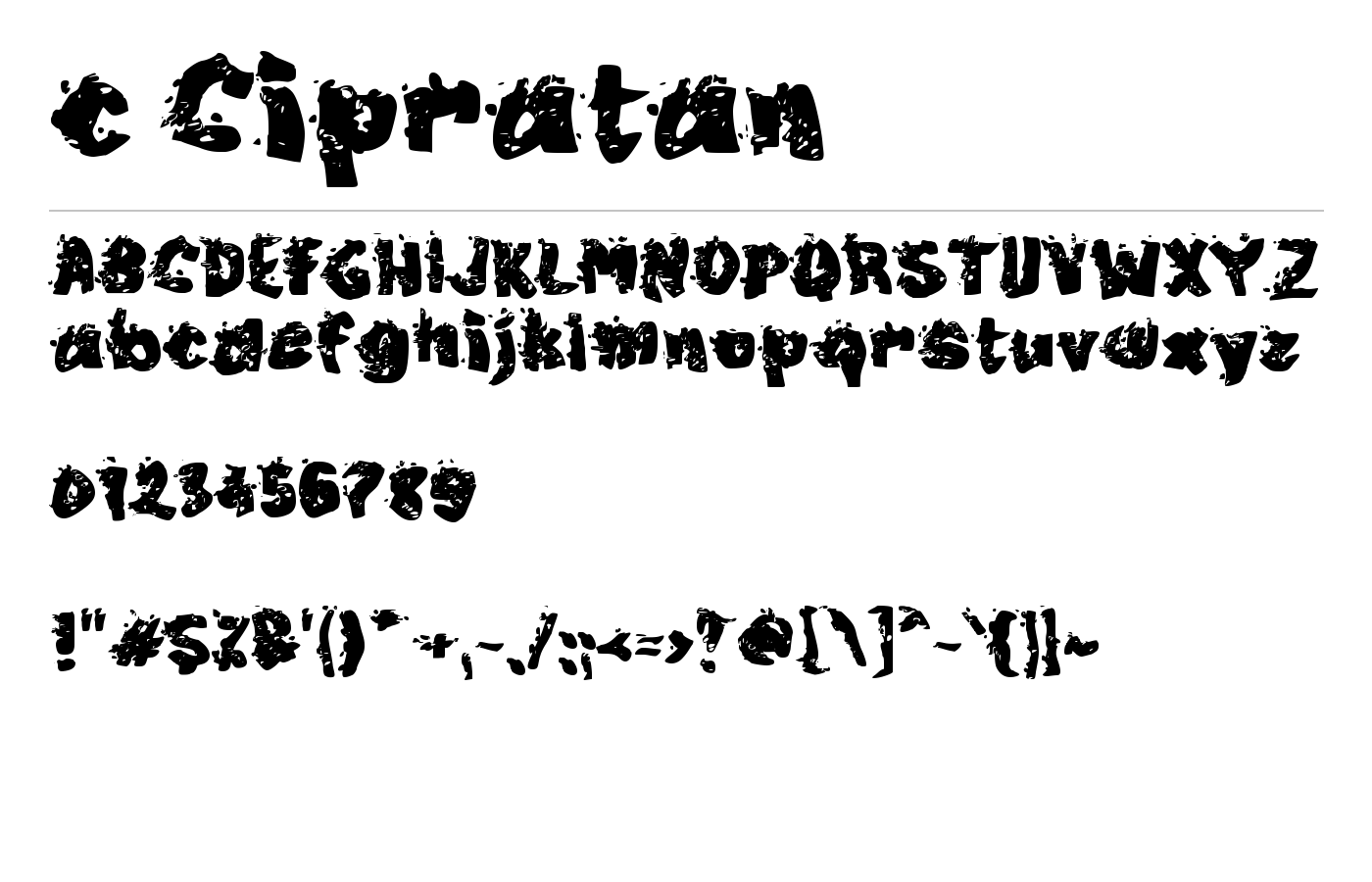c Cipratan Font preview