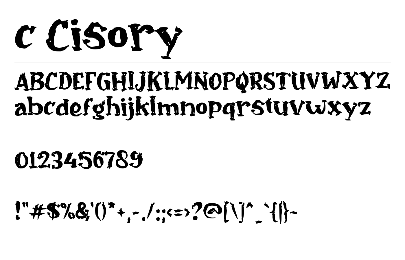 c Cisory Font preview