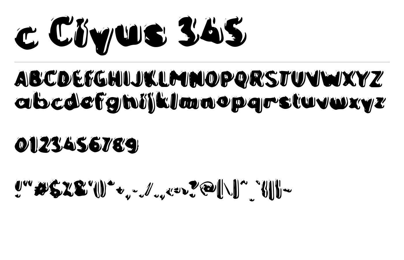 c Ciyus 345 Font preview