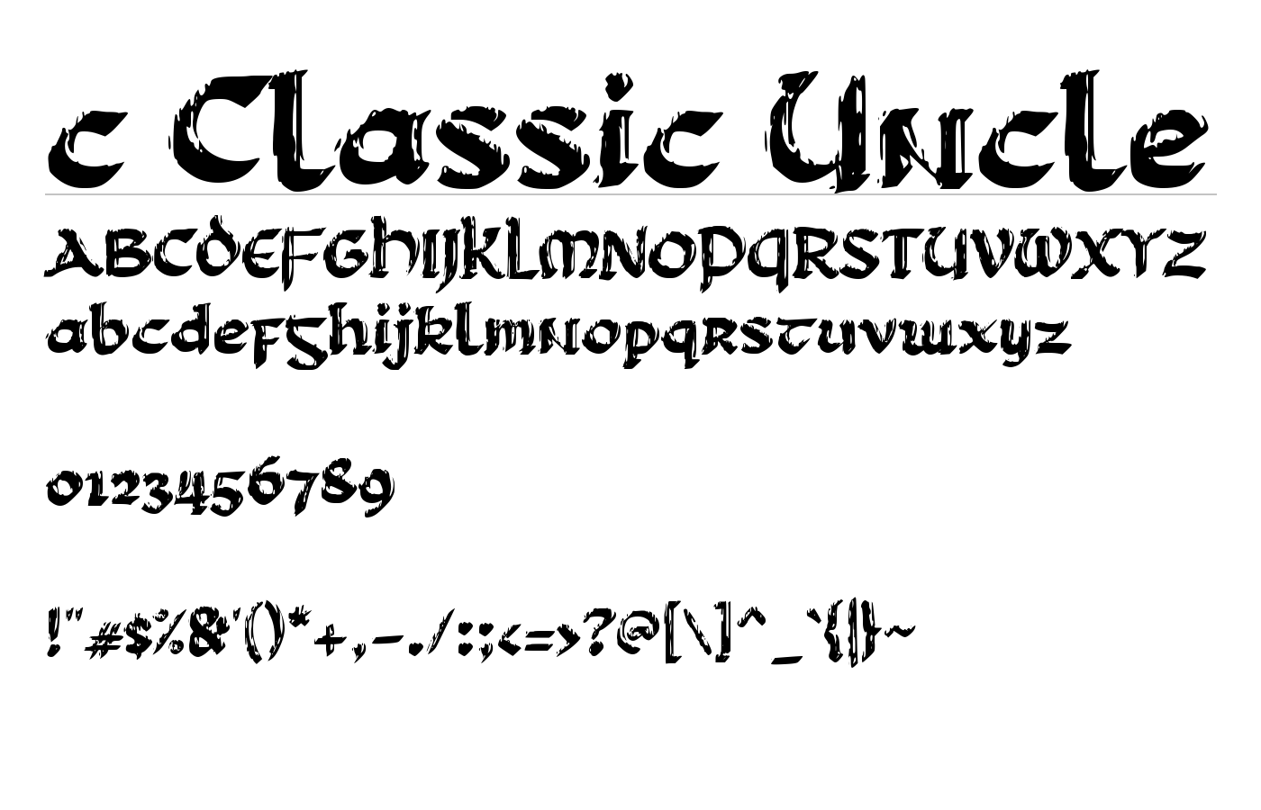 c Classic Uncle Font preview