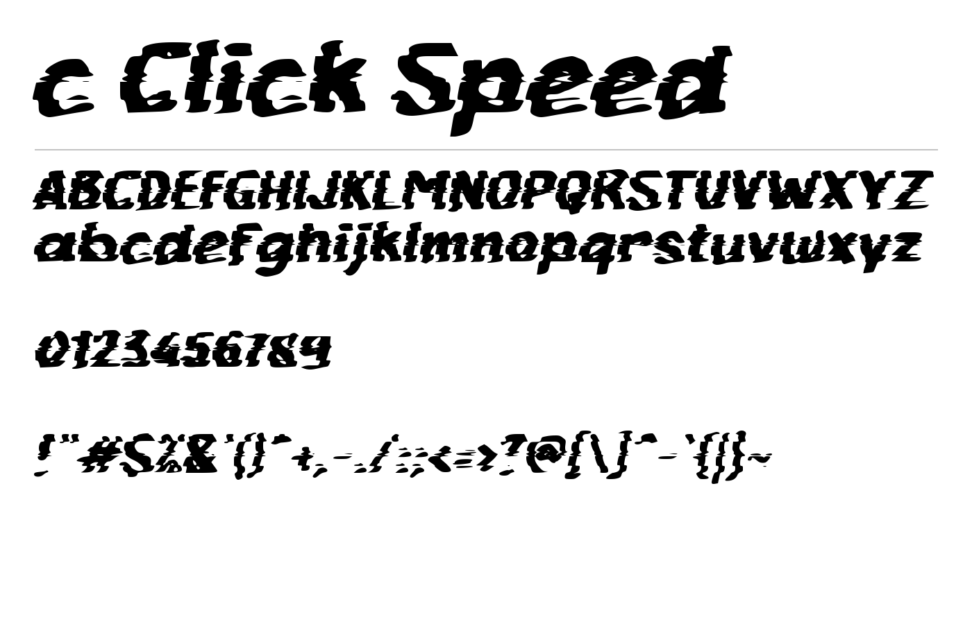 c Click Speed Font preview