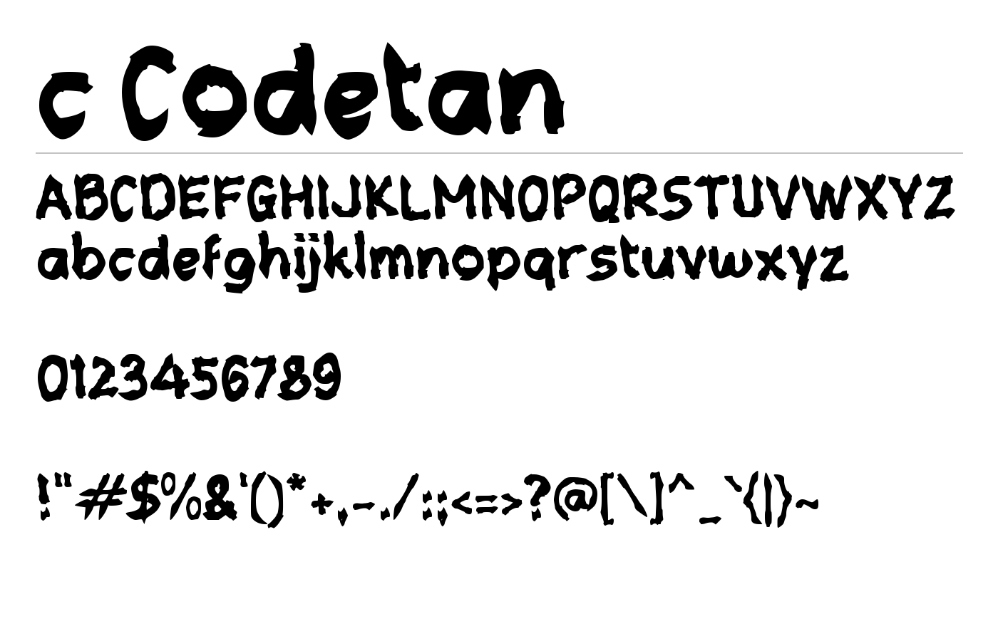 c Codetan Font preview