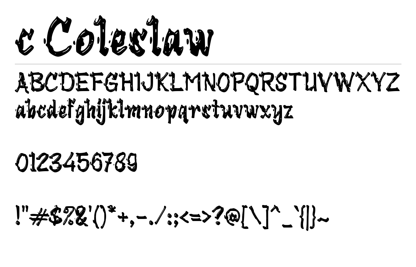 c Coleslaw Font preview