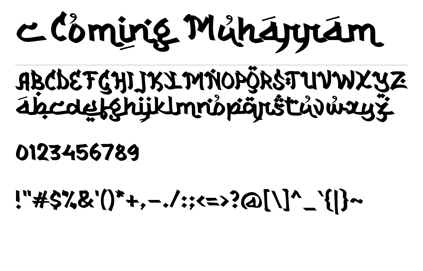c Coming Muharram Font preview