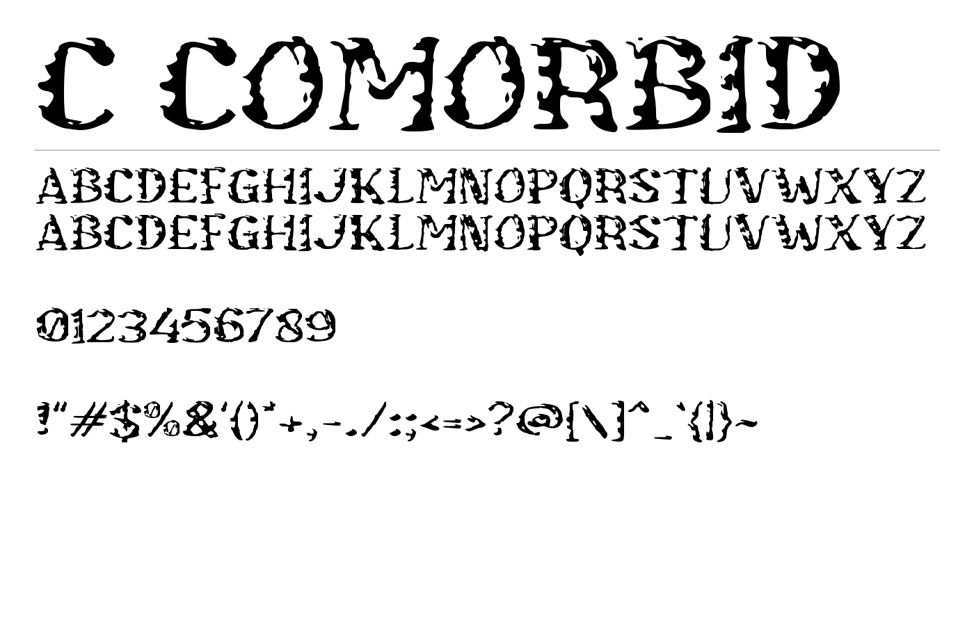 c Comorbid Font preview