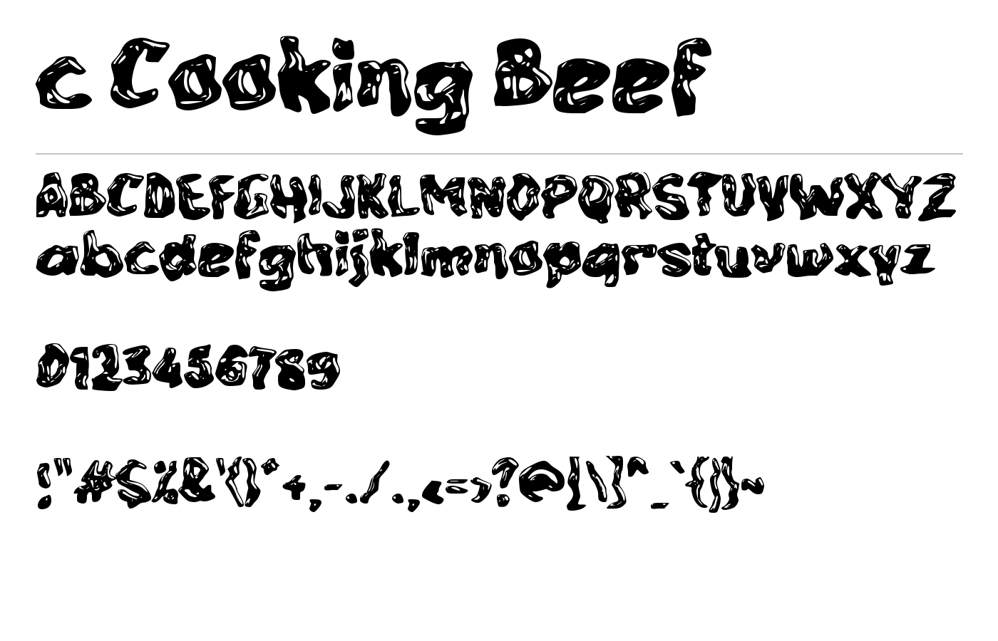 c Cooking Beef Font preview