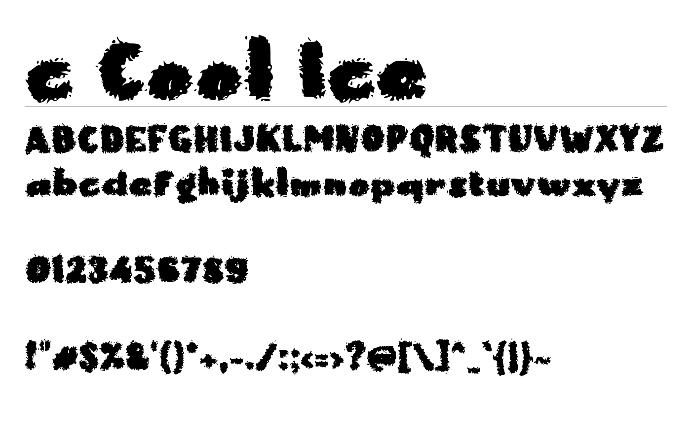 c Cool Ice Font preview