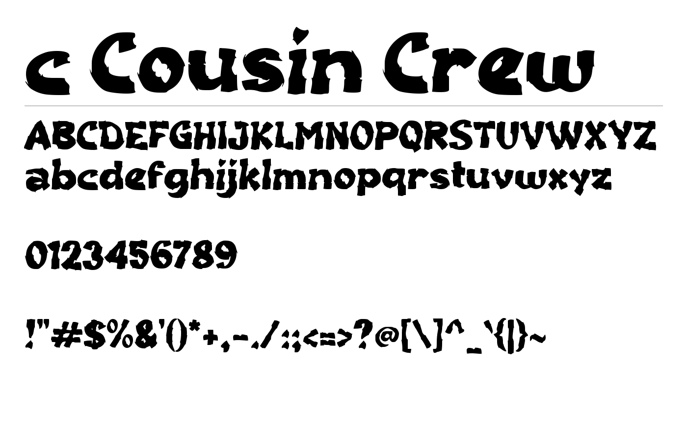 c Cousin Crew Font preview