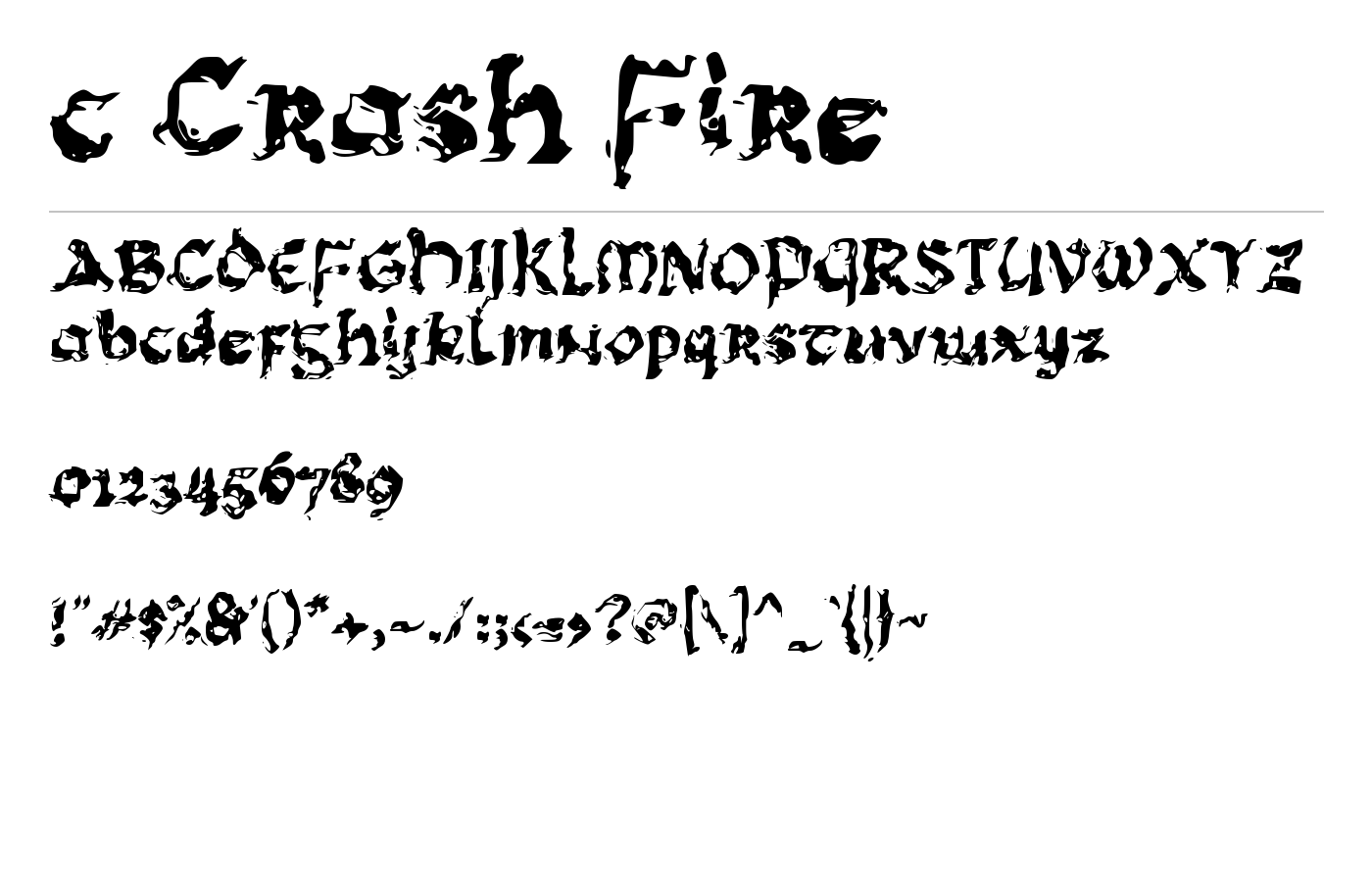 c Crash Fire Font preview