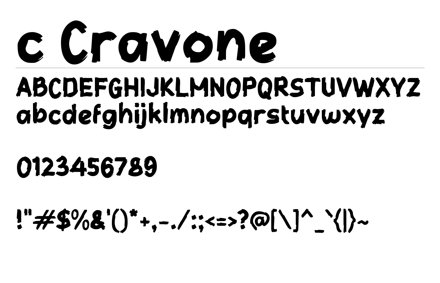 c Cravone Font preview