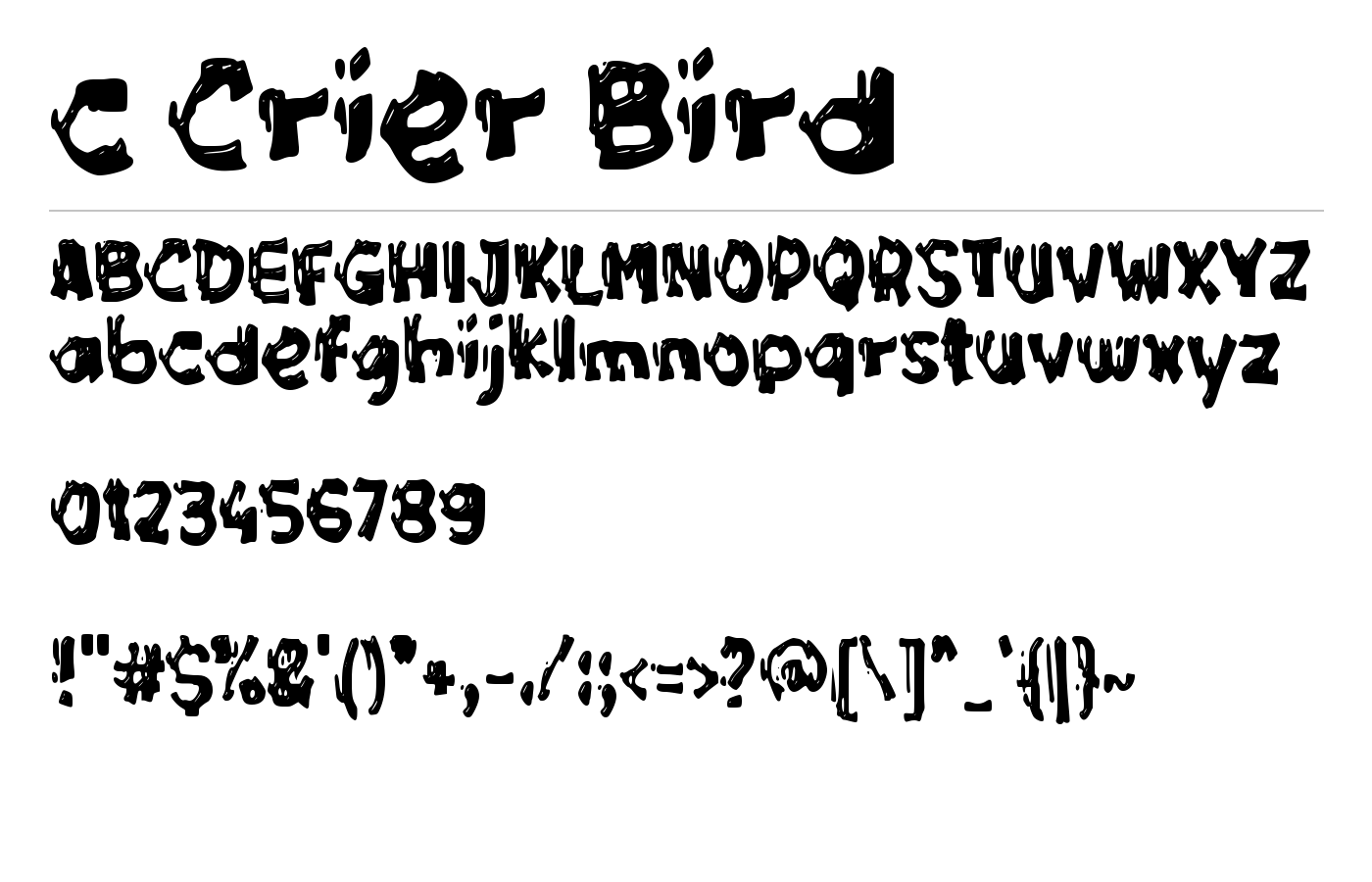 c Crier Bird Font preview
