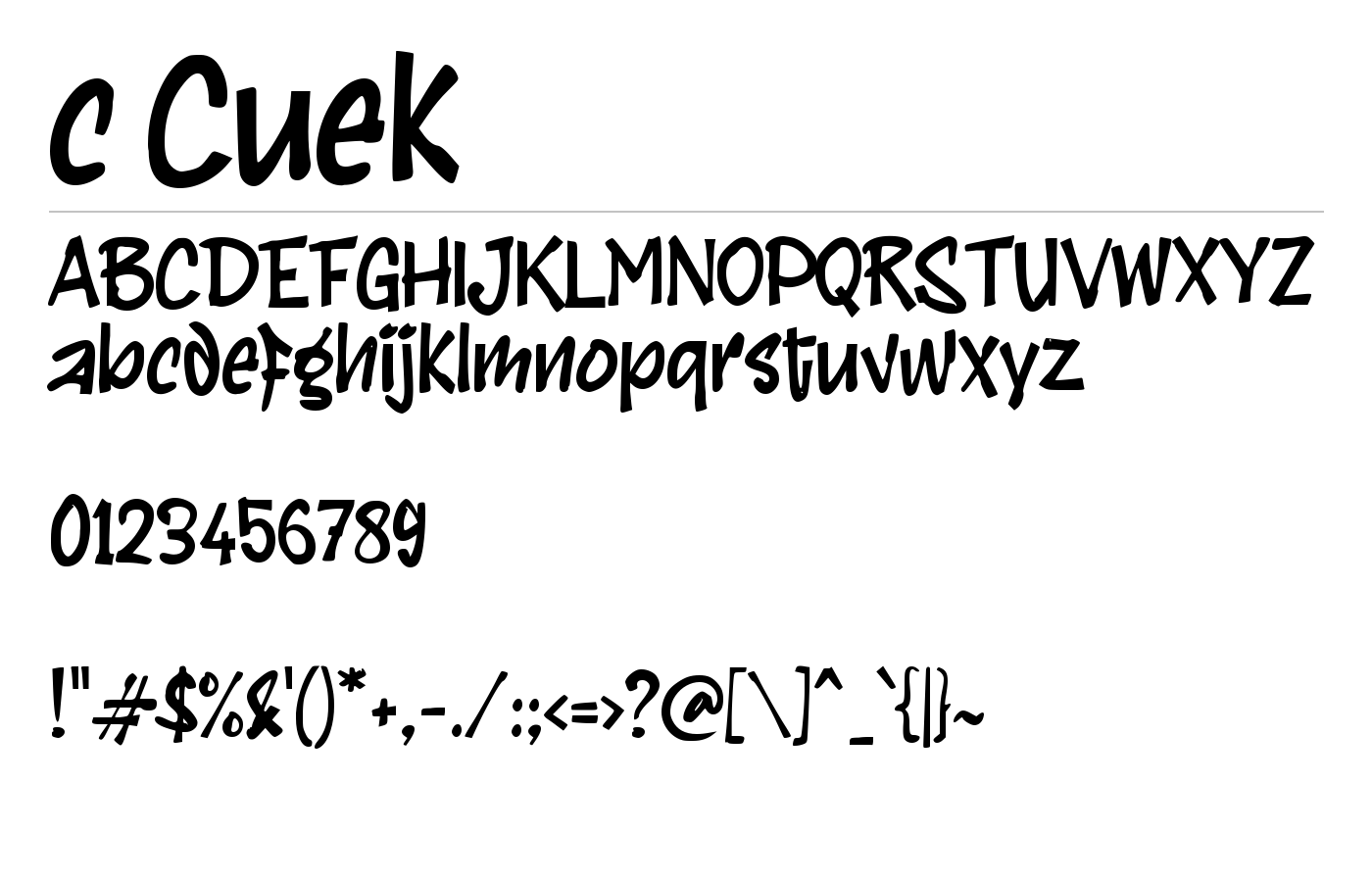 c Cuek Font preview