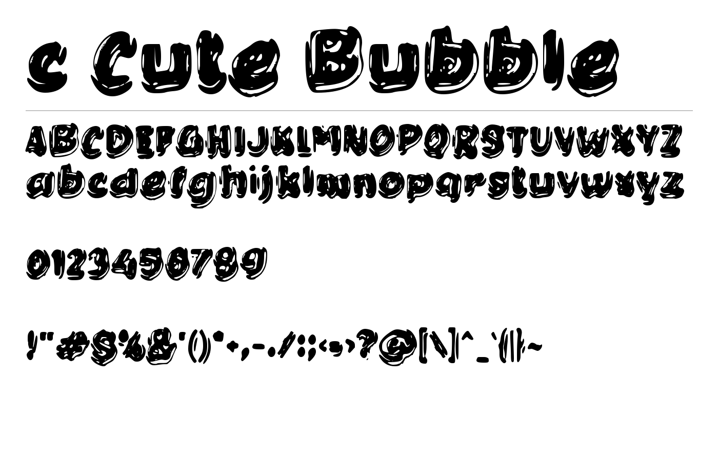 c Cute Bubble Font preview