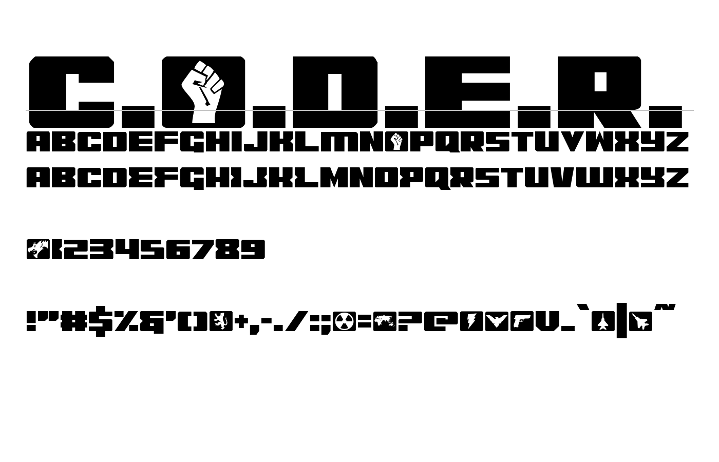 C.O.D.E.R. Font preview