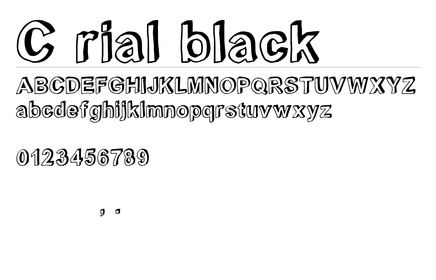 C rial Font preview