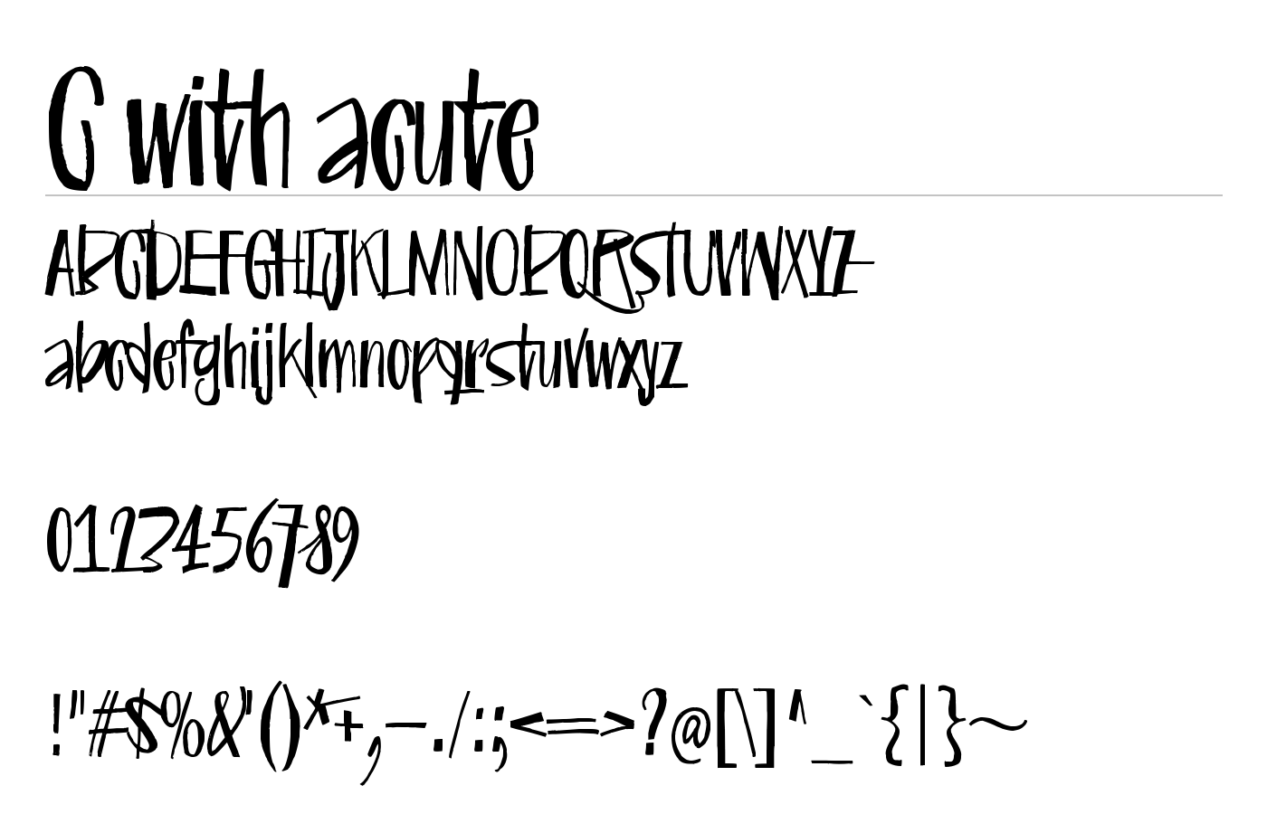 C with acute Font preview
