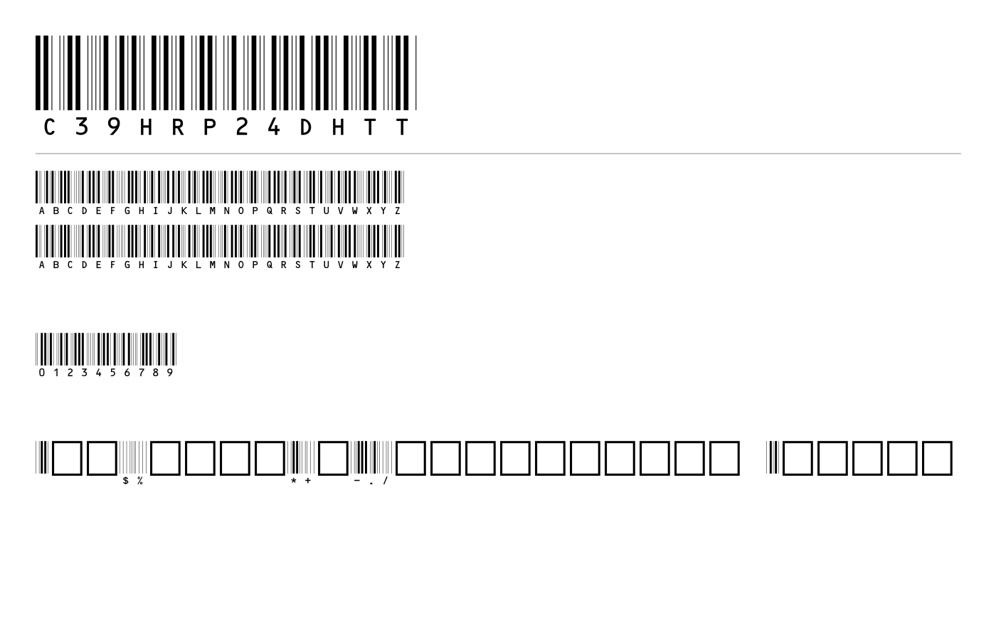 C39HrP24DhTt Font preview