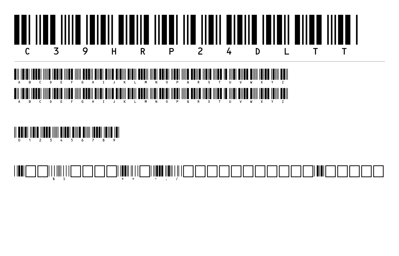 C39HrP24DlTt Font preview