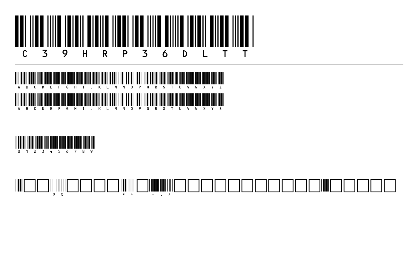 C39HrP36DlTt Font preview