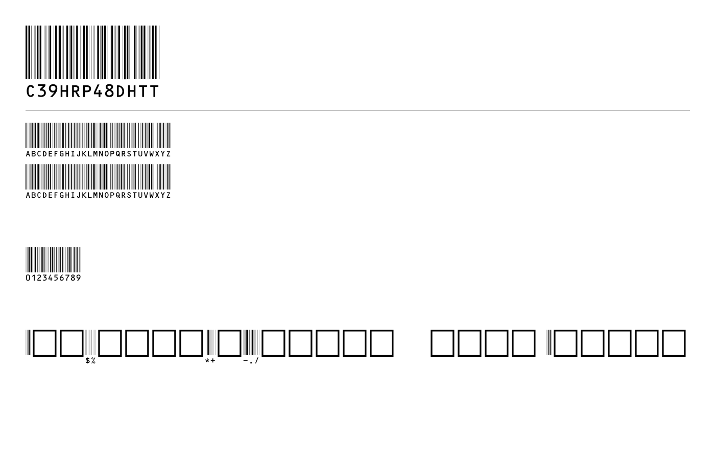 C39HrP48DhTt Font preview