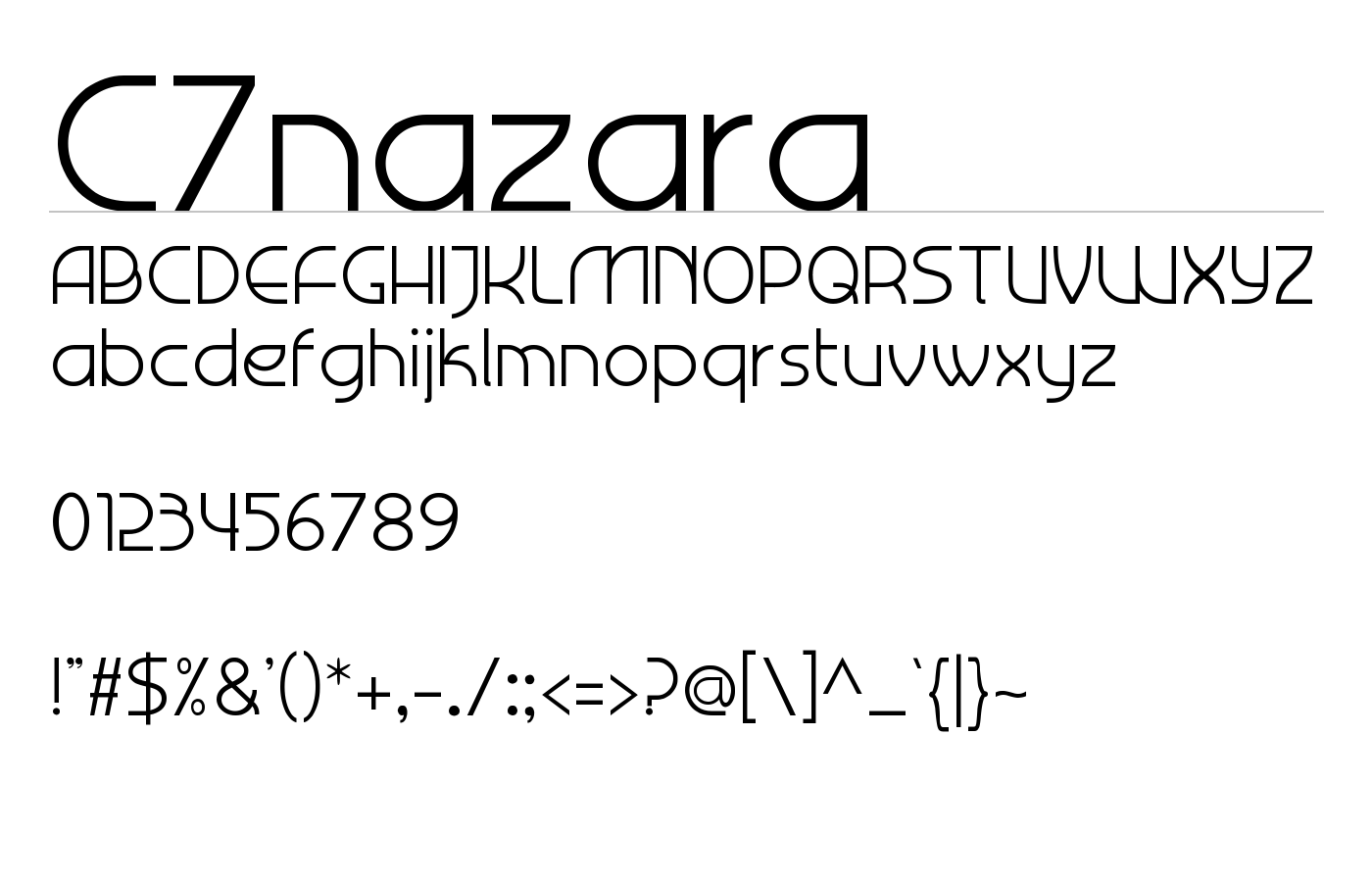 C7nazara Font preview