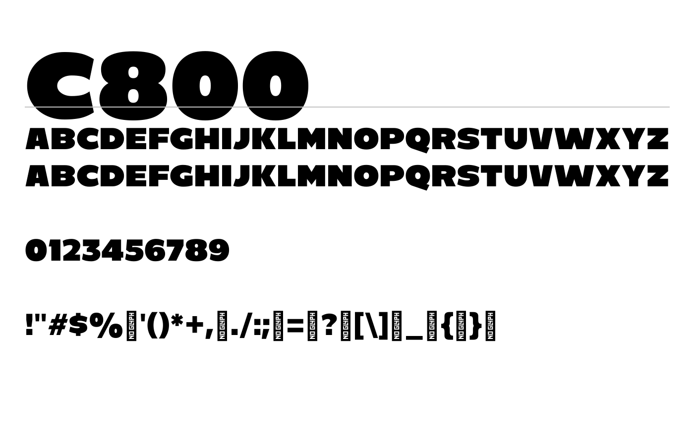 C800 Font preview