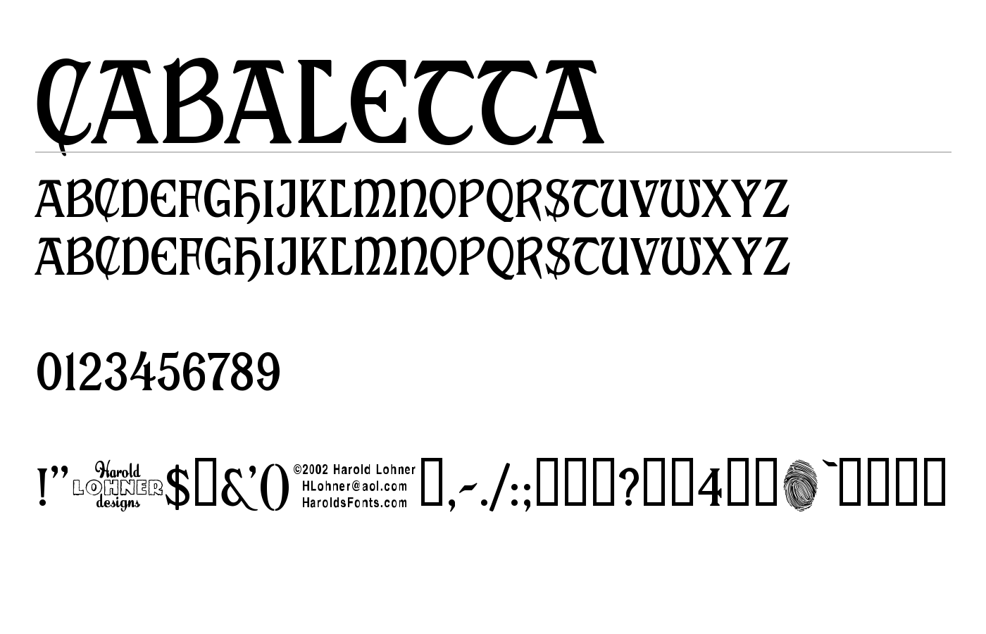 Cabaletta Font preview