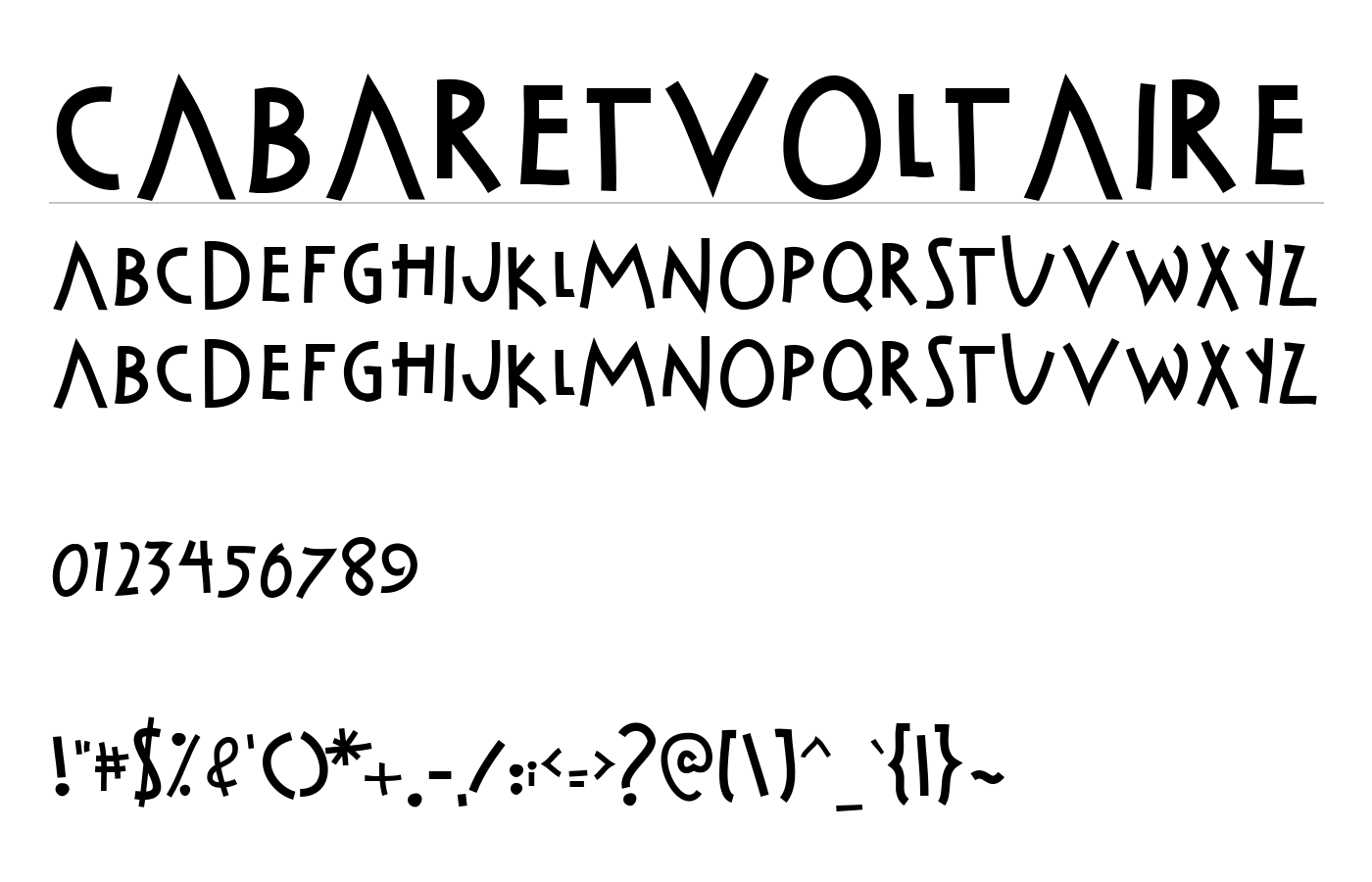 CabaretVoltaire Font preview