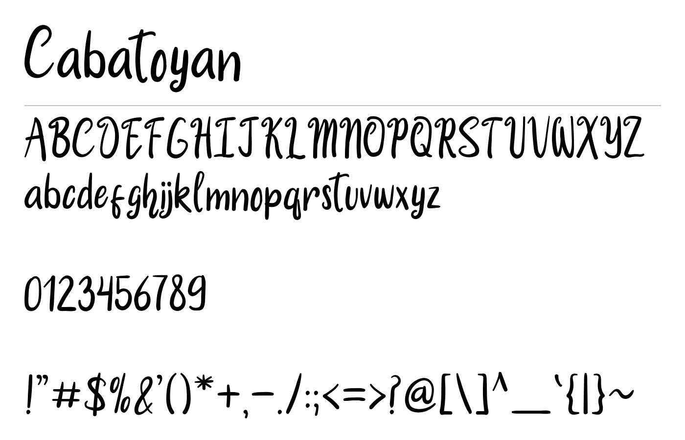Cabatoyan Font preview