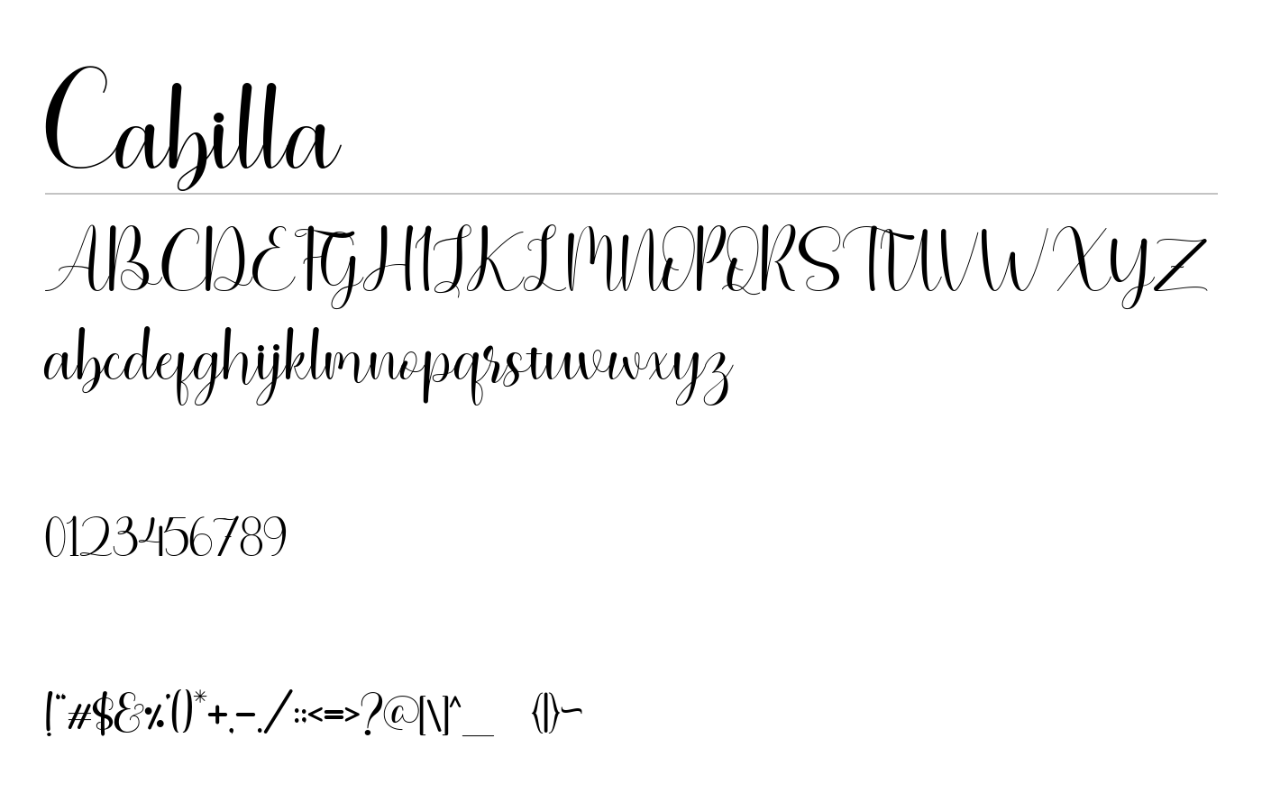 Cabilla Font preview
