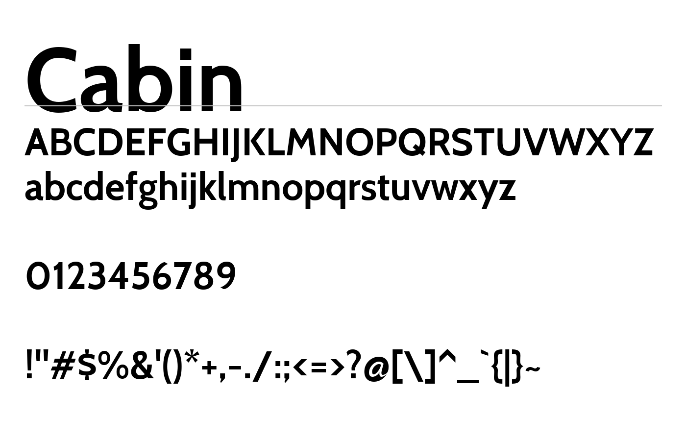 Cabin Font preview